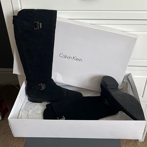 Calvin klein rider boots. Suede. Never worn